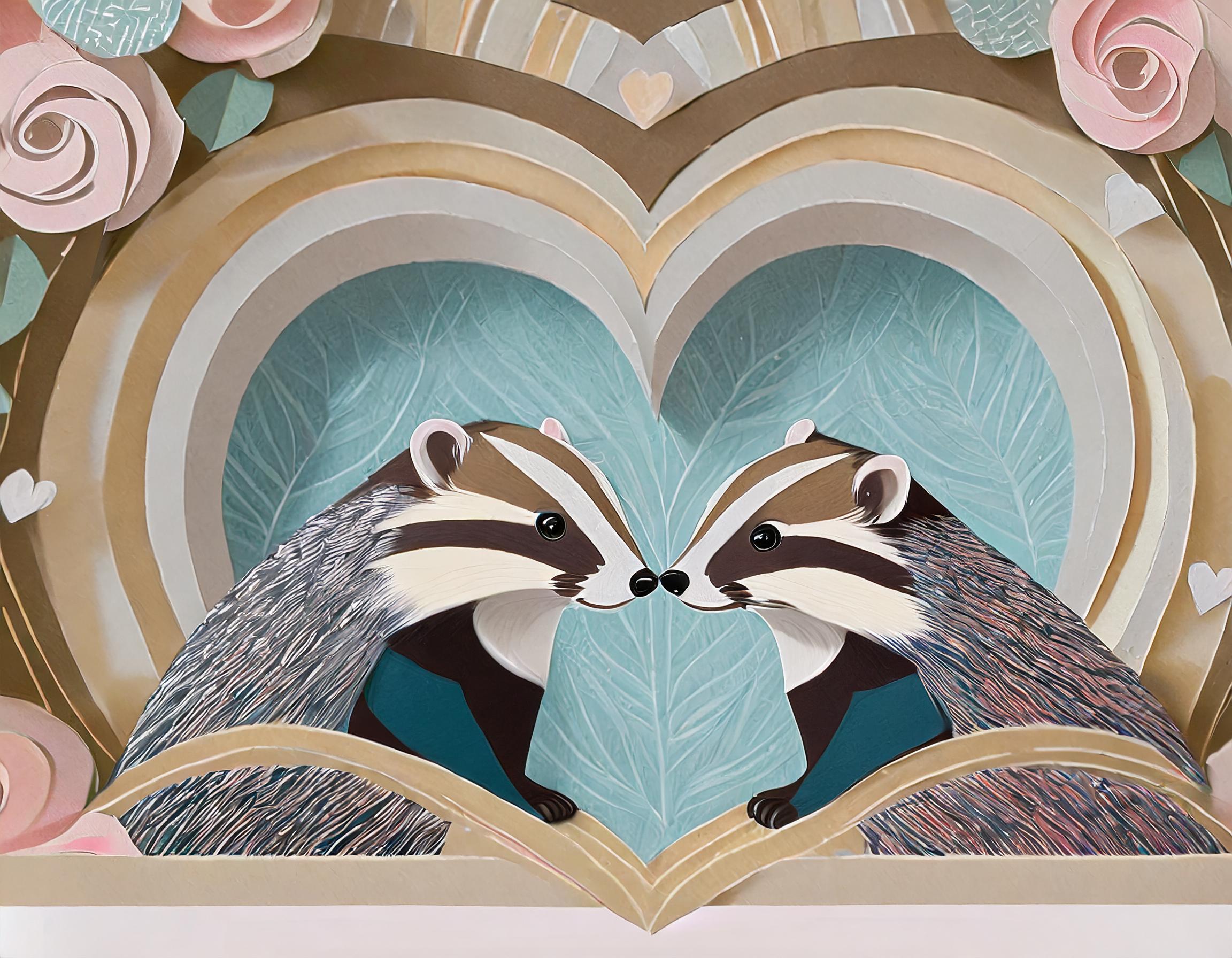 Illustration: Two Badgers in Love
